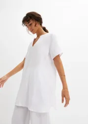 bonprix Musselin Long-Tunika aus reiner Baumwolleweiß 38Damen