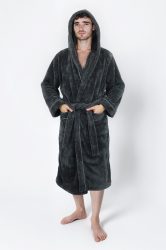 my home Unisex-Bademantel »»Lillou««, (1 St.), weiche und kuschelige Qualität, für Damen und Herren, XS-3XL