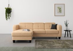 sit&more Ecksofa »Bellucci«, inklusive Kopfteilverstellung und Federkern, wahlweise mit Bettfunktion und Bettkasten