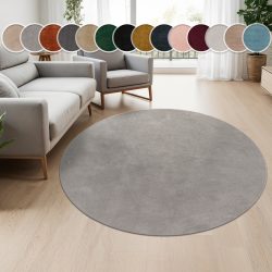 Paco Home Teppich »Cadiz 630«, rund, Kurzflor, Uni-Farben, besonders weich, waschbar