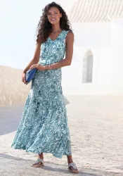 Buffalo Maxikleid Ohne Taschen mit Paisley-Druck, Sommerkleid, Volantkleid