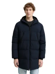 TOM TAILOR Denim Steppjacke mit Kapuze mit Logo Print