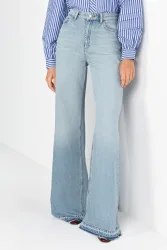 RICHROYAL Weite Jeans High Waist, leichter Used-Look