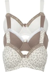 bonprix BH mit Bügel mit femininem Druck (3er Pack)braun 95Damen