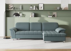 DOMO collection Ecksofa »Franzi«, wahlweise mit Bettfunktion, Bettkasten und Kopfteilverstellung, frei im Raum stellbar