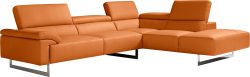 Egoitaliano Ecksofa »Malika«, mit Ottomane, inkl. Kopfteilverstellung und chromfarbenen Metallfüssen
