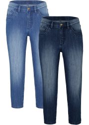 bonprix Caprijeans Packung, 2 Slim Fit, 3/4-Länge, aus Stretch-Material