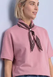 T-Shirt mit Rundhals im Silk-Look