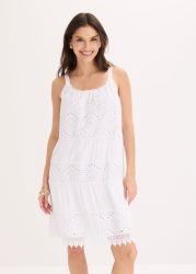 bonprix Trägerkleid kurzes Sommerkleid, mit Spitze, Loose Fit Passform