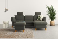 Home affaire Ecksofa »Trelleborg«, Federkern-Polsterung, wahlweise mit Bettfunktion und Bettkasten, Kopfstützen optional