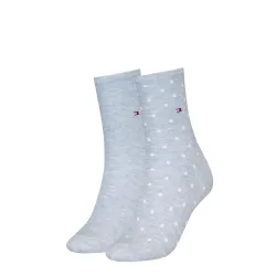 Tommy Hilfiger - Duopack, wadenlange Socken, für Damen, Hellblau, Größe 39-42