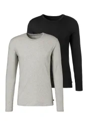 H.I.S Langarmshirt Packung, 2er-Pack, Doppelpack Unterziehshirt aus Baumwoll-Mix