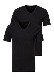 H.I.S Unterziehshirt 2 Stk. mit V-Ausschnitt und kleinem Logo, Unterhemd, T-Shirt