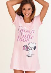 Peanuts Sleepshirt mit Snoopy-Print in Minilänge
