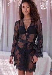 LASCANA Kimono aus traumhafter Eyelash-Spitze, sexy Dessous, Reizwäsche