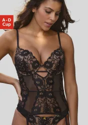JETTE Corsage mit Push-up-Kissen und abnehmbare Strapse, sexy Dessous, Reizwäsche