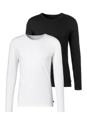 H.I.S Langarmshirt Packung, 2er-Pack, Doppelpack Unterziehshirt aus Baumwoll-Mix