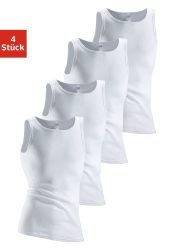 Clipper Unterhemd 4 Stk. aus Doppelripp, Tanktop, Unterziehshirt