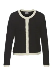 LASCANA Strickjacke mit dezentem Lurexgarn, Kontrastbündchen, casual-chic, elegant