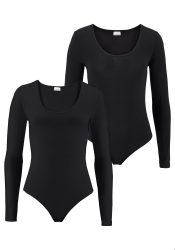 Vivance Langarmbody 2er-Pack, aus elastischer Baumwoll-Qualität