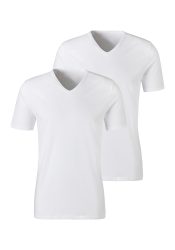 H.I.S Unterziehshirt 2 Stk. mit V-Ausschnitt und kleinem Logo, Unterhemd, T-Shirt