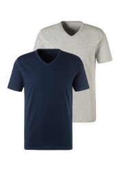 H.I.S Unterziehshirt 2 Stk. mit V-Ausschnitt und kleinem Logo, Unterhemd, T-Shirt