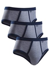 Clipper Exclusive Slip Packung, 3 Stk. modische Optik: Jeans meliert, tolle Baumwoll-Qualität