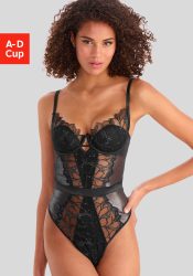 LASCANA Stringbody aus edler Spitze und schimmerndem Soft-Mesh, sexy Dessous