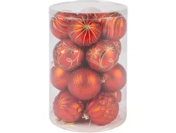 Set 16 Weihnachtskugeln HOLY Ø8cm rot