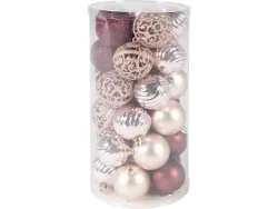 Set 30 Weihnachtskugeln HOLY Ø6cm hellrosa