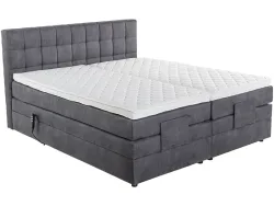 Elektrisches Boxspringbett VICKY grau 180x200cm halbfest