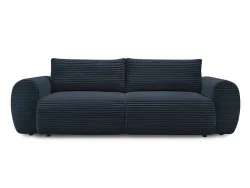 3er Sofa BOBOCHIC LUCIEN Cord-Stoff dunkelblau