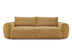 3er Sofa BOBOCHIC LUCIEN Cord-Stoff gelb
