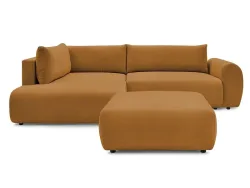 Ecksofa mit Hocker BOBOCHIC LUCIEN Stoff gelb