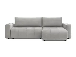 Ecksofa BOBOCHIC ARSENE Samt hellgrau