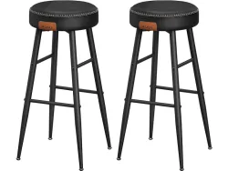 Songmics - Barhocker 2er Set, 76 CM, Schwarz