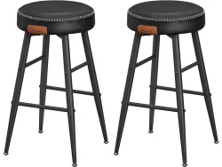 Songmics - Barhocker 2er Set, 50 x 60 cm, Schwarz