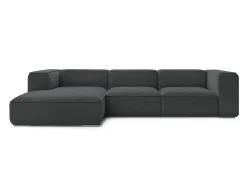 Ecksofa BOBOCHIC ZEPHYR Stoff mit Textur dunkelgrau