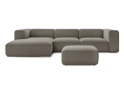 Ecksofa mit Hocker BOBOCHIC ZEPHYR Stoff mit Textur taupe