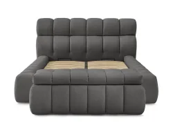 Kastenbett mit Bettkasten BOBOCHIC MONT-BLANC 160x200cm stoff dunkelgrau