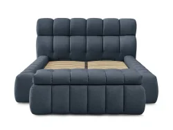Kastenbett mit Bettkasten BOBOCHIC MONT-BLANC 180x200cm stoff dunkelblau