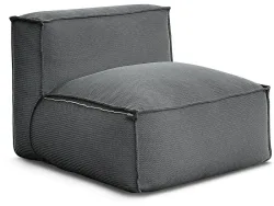 Modulare Sessel für Gartensofa BOBOCHIC BIARRITZ Stoff chiniert schwarz