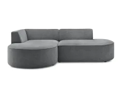 Ecksofa BOBOCHIC ROUSSEAU Stoff mit Textur dunkelgrau
