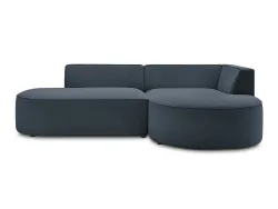 Ecksofa BOBOCHIC ROUSSEAU Stoff chiniert dunkelblau