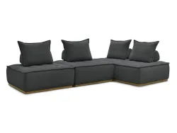 Ecksofa BOBOCHIC ELISA Stoff mit Textur dunkelgrau
