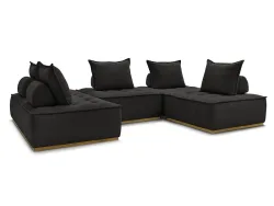 Wohnlandschaft BOBOCHIC ELISA Stoff mit Textur schwarz