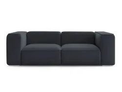 2er Sofa BOBOCHIC ZEPHYR Stoff mit Textur dunkelblau