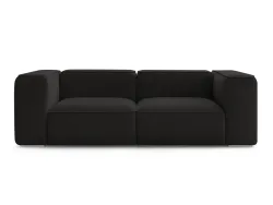 2er Sofa BOBOCHIC ZEPHYR Stoff mit Textur schwarz