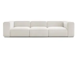 3er Sofa BOBOCHIC ZEPHYR Stoff mit Textur weiss