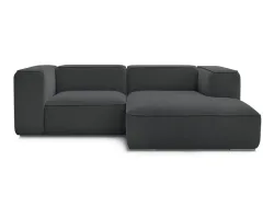 Ecksofa BOBOCHIC ZEPHYR Stoff mit Textur dunkelgrau